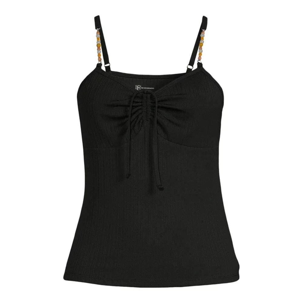 Black with bead straps xs size 1 tank top with padded bra